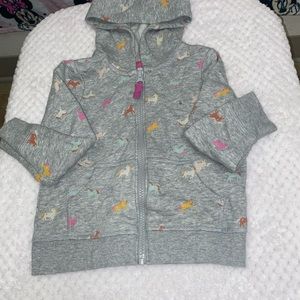 Cat and Jack unicorn hoodie color gray size 2T